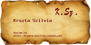 Krszta Szilvia névjegykártya